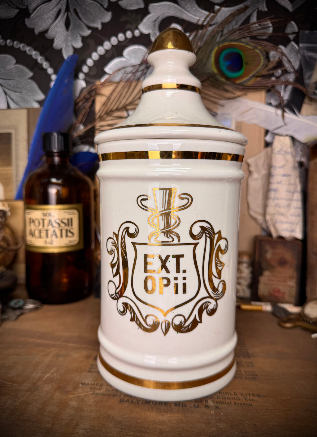 Ceramic & Gold Leaf Opii Apothecary