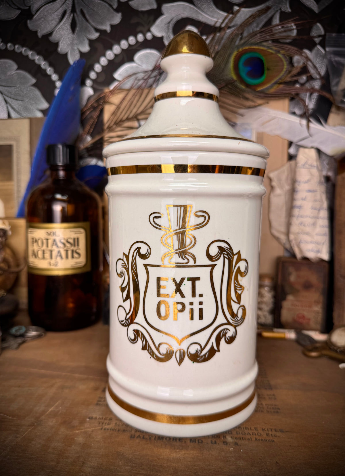 Ceramic & Gold Leaf Opii Apothecary