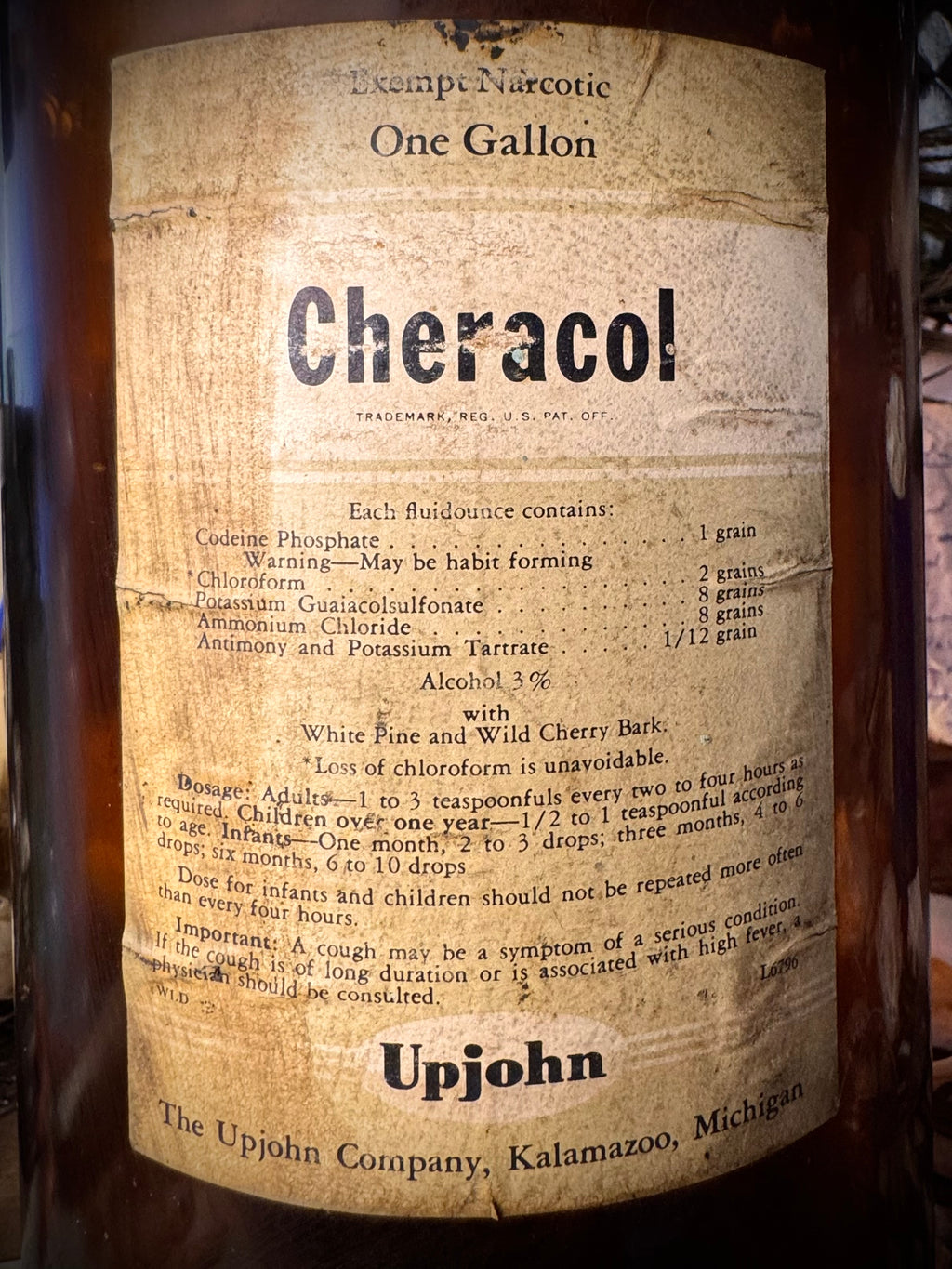 Cheracol + Codeine, Chloroform Apothecary Bottle (#2)
