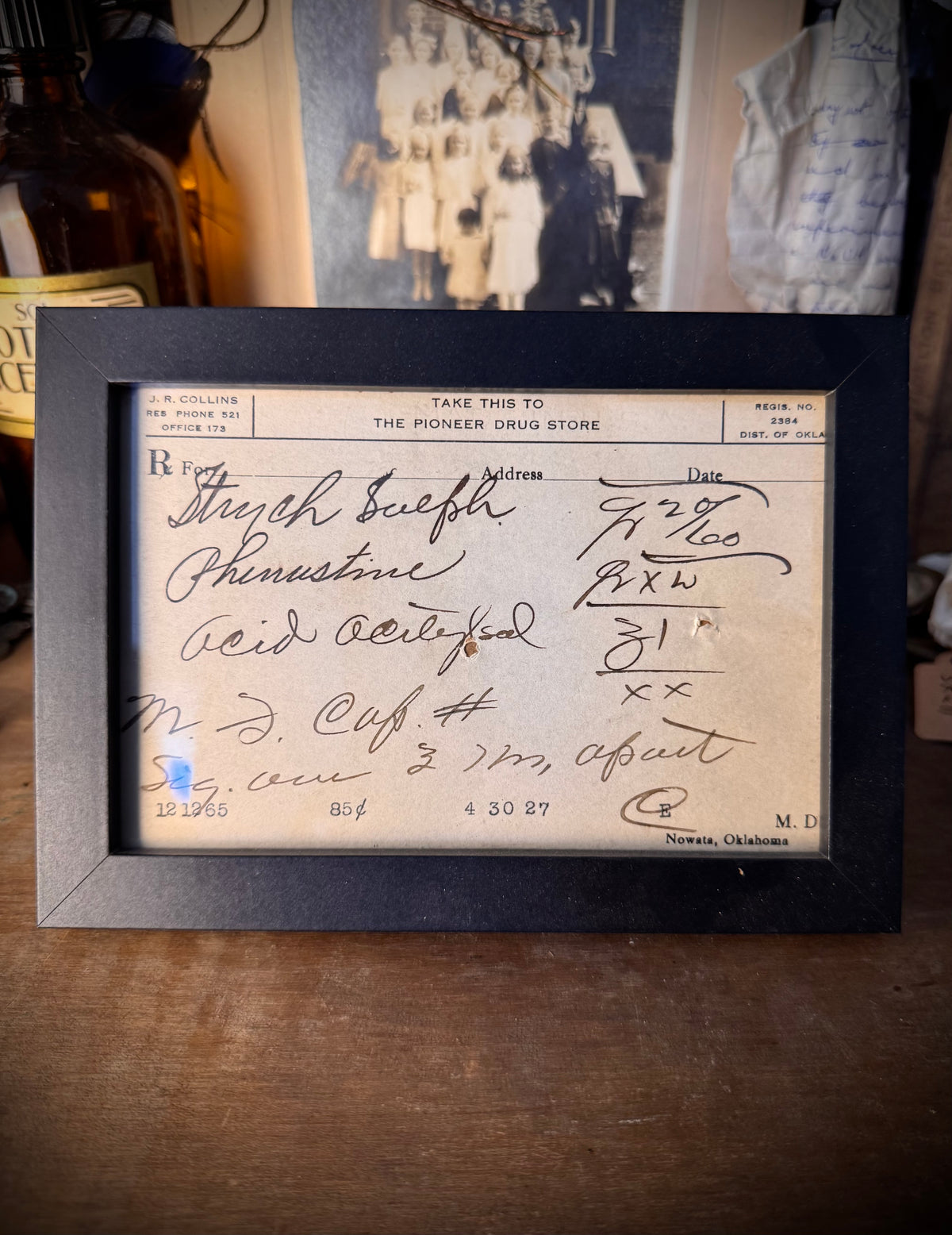 Antique Strychnine Prescription In Frame