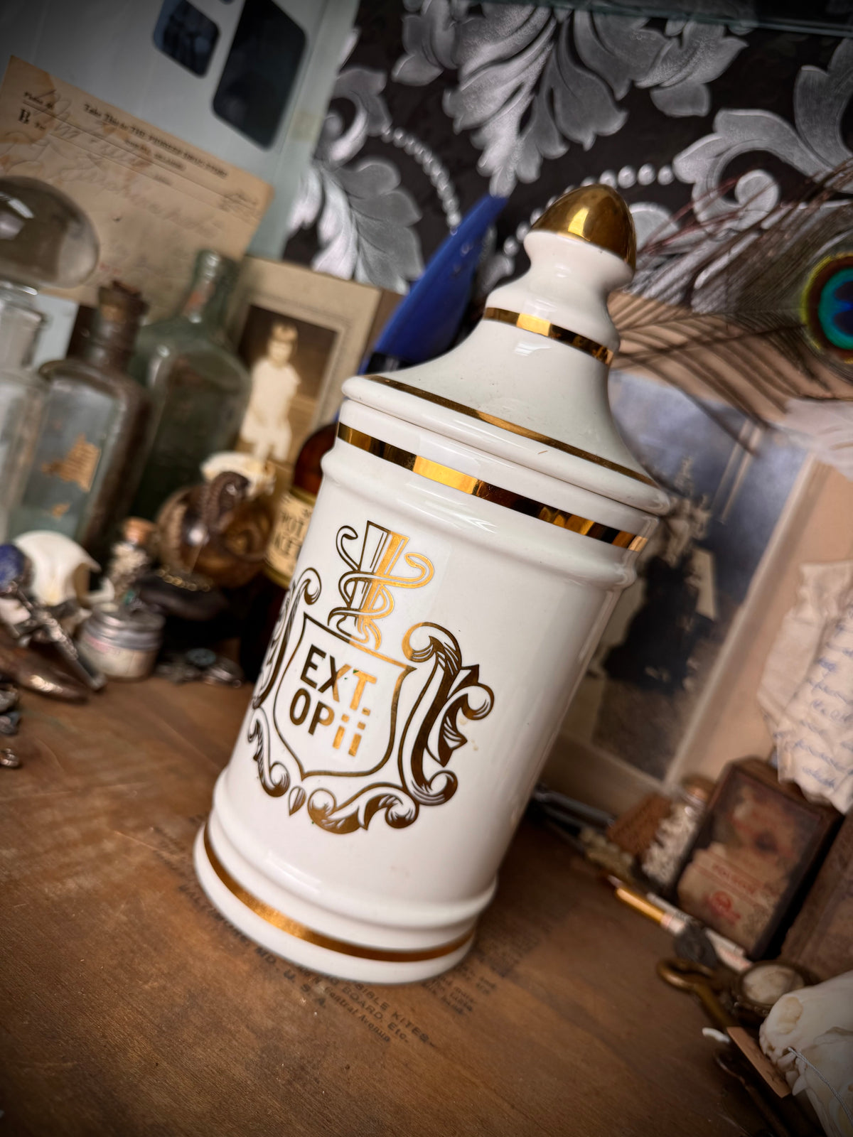 Ceramic & Gold Leaf Opii Apothecary