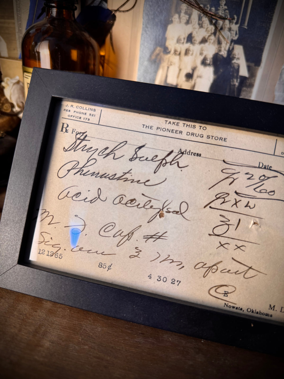 Antique Strychnine Prescription In Frame