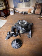 Rare Cast Iron Dragon Inkwell