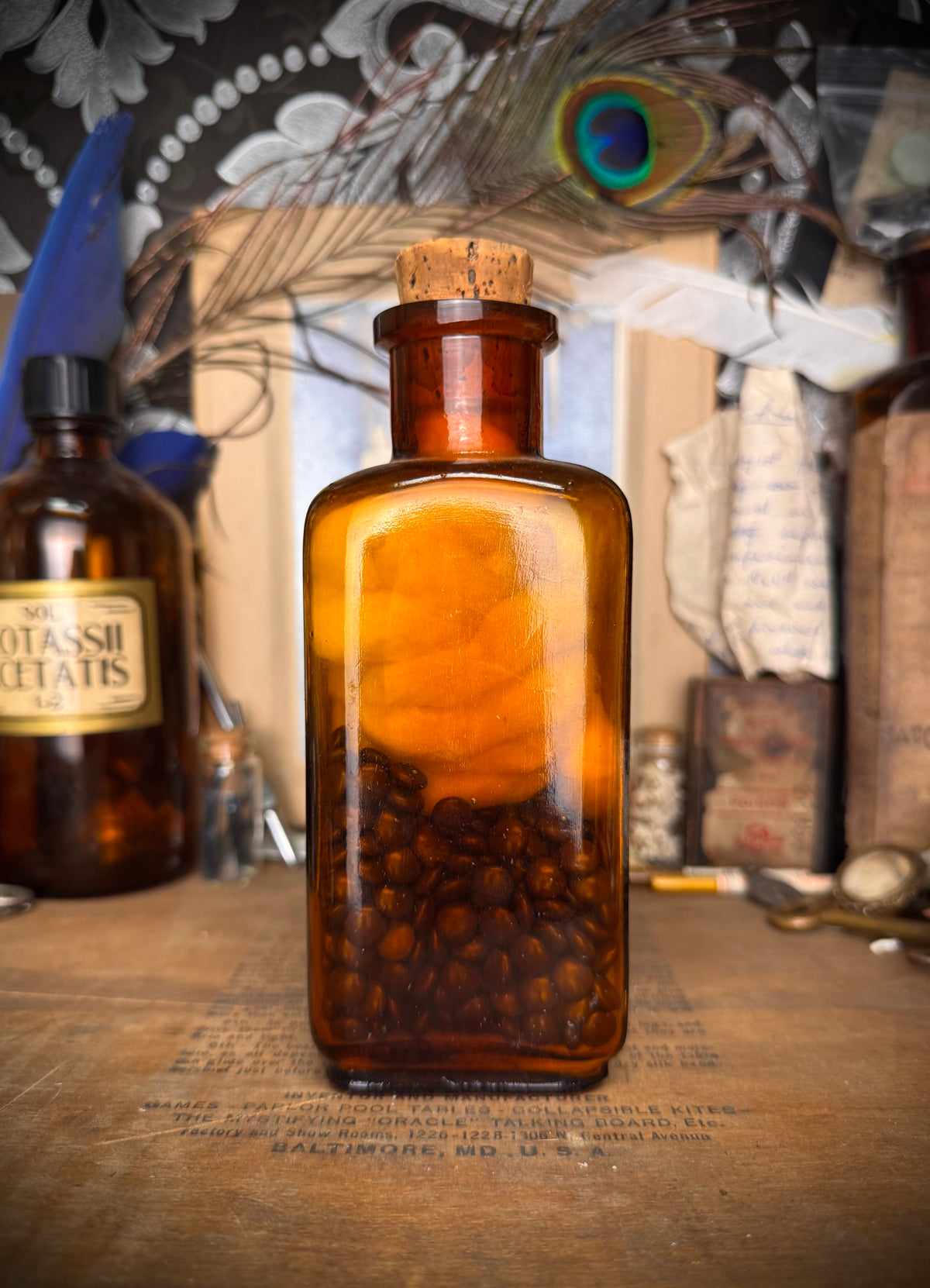 Antique Amber Medicine Bottle