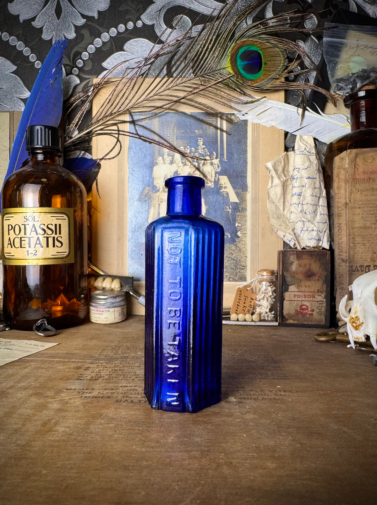 Cobalt Blue Poison Jar