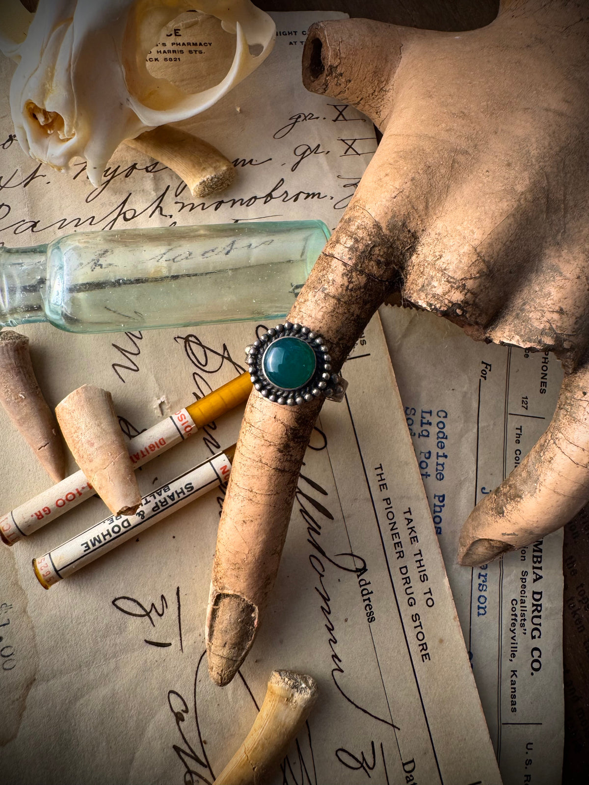 Sterling Silver & Green Onyx Ring