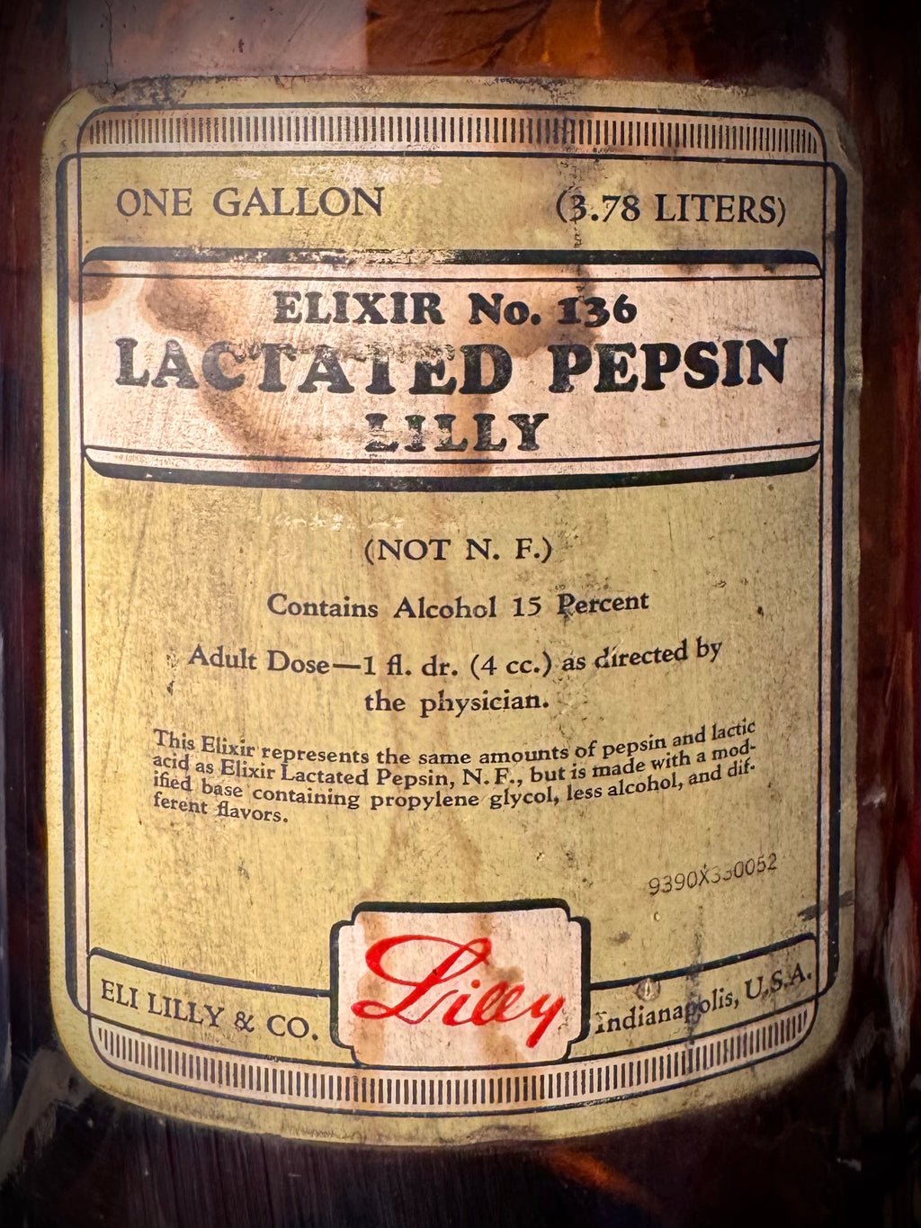 Lactated Pepsin Apothecary Bottle
