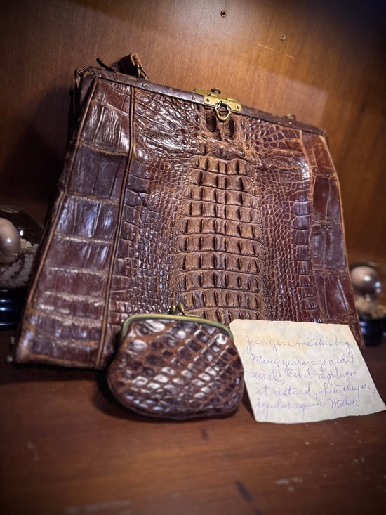 1920’s Alligator Skin Purse & Matching Coin Purse